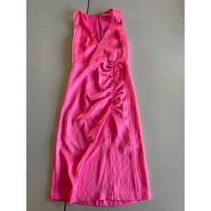 Alice + Olivia Diana Gown Hot Pink Zipper Ruched Side
